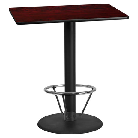 Flash Furniture XU-MAHTB-3042-TR24B-4CFR-GG Table 42"W X 30"D X 43-1/8"H Bar Height