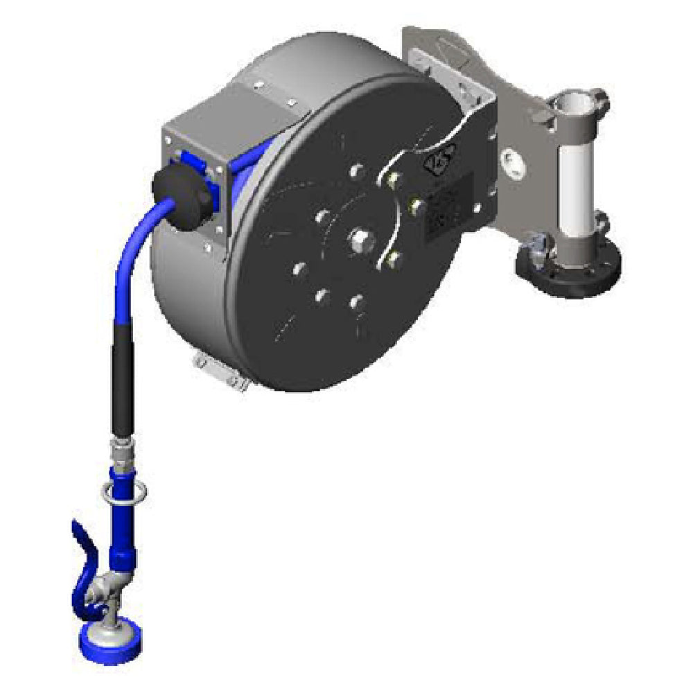 T&S Brass B-7222-C01-STB Hose Reel Assembly Enclosed 3/8" X 30 Ft. Hose With High Flow Blue Spray Valve With Swivel (EB-0107)