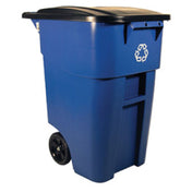 Rubbermaid FG9W2773BLUE - BRUTE® Recycling Roll-Out Container, 50 Gallon, 28-1/2"L X 23-2/5"W X 36-1/2"H