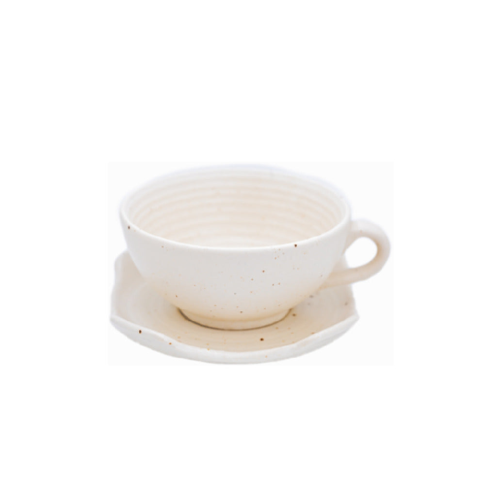 By The Earth Living SA068 - Cappuccino Mug With Saucer, 5.5" Dia., 10 Oz.