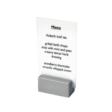 FOH BHO001BCZ23 Accessories Menu/Sign Holder 1-1/2" X 3/4" X 3/4" Brushed Stainless Steel