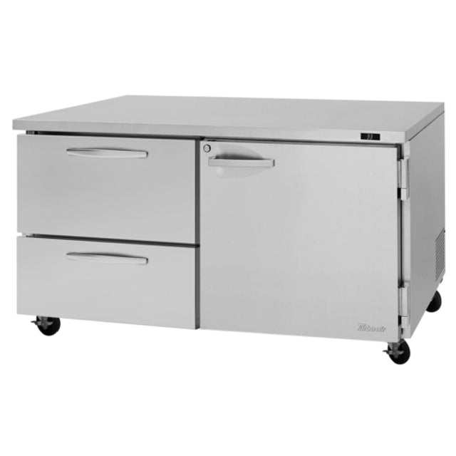 Turbo Air PUR-60-D2R(L)-N PRO Series Undercounter Refrigerator Two-section 15.5 Cu. Ft. Capacity