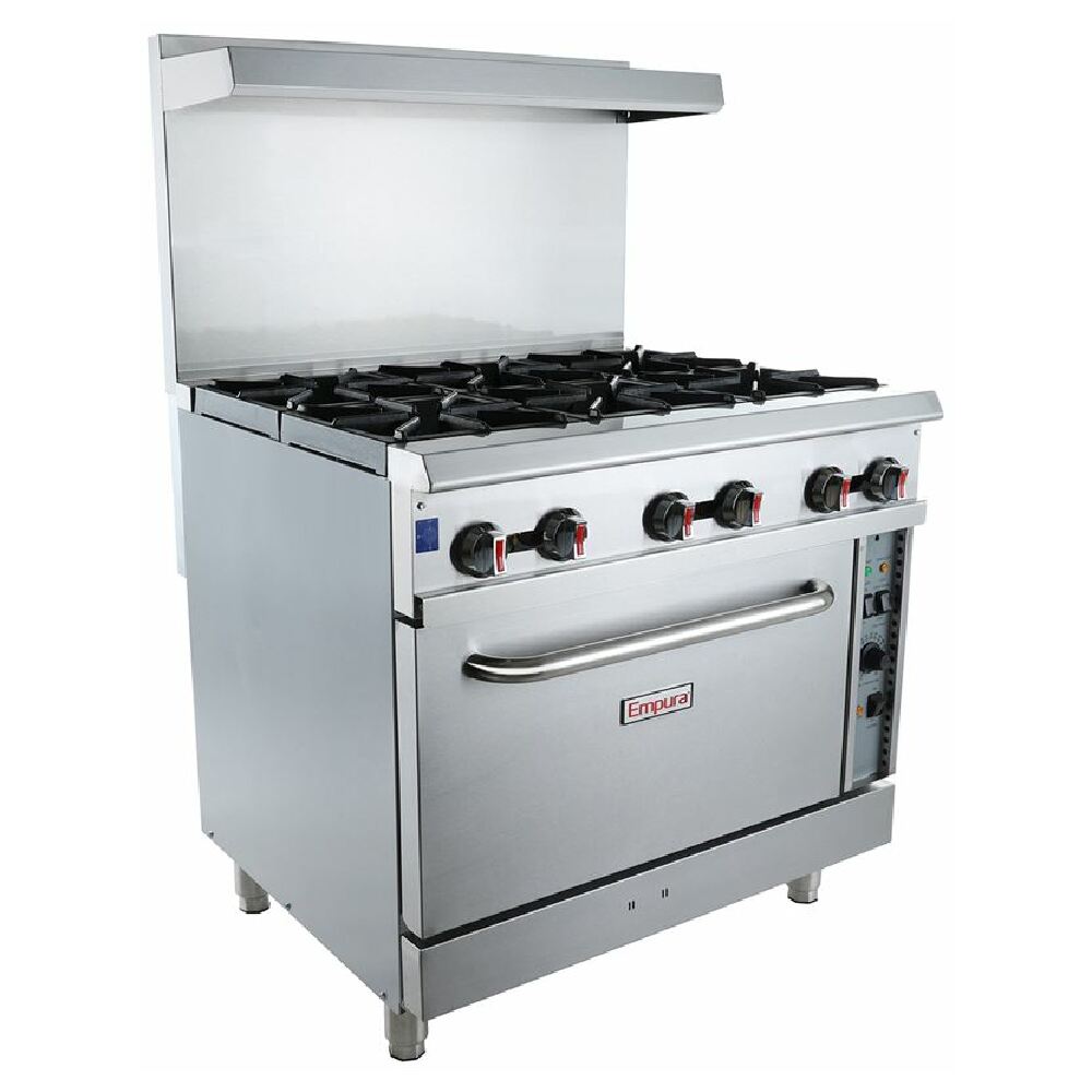 Empura Stainless EGR-36C/NAT Empura 36" Stainless Steel Commercial 6 Burner Natural Gas Range With Convection Oven