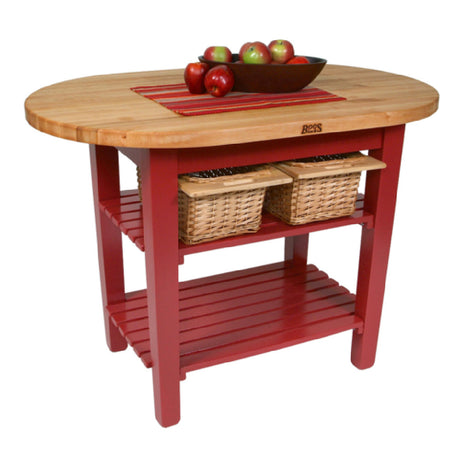 John Boos C-ELIP4830175-2S Eliptical C-Table 48" X 30" X 35"H 1-3/4" Thick Edge Grain Butcher Block Top