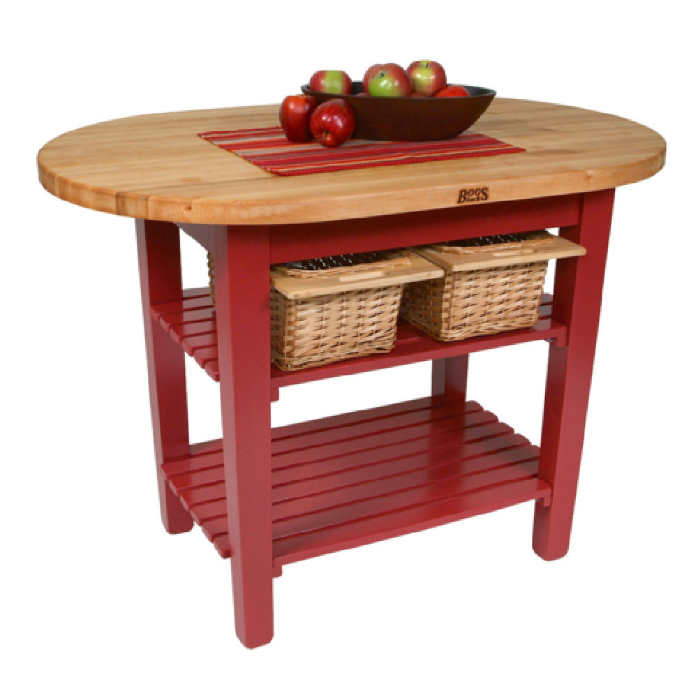 John Boos C-ELIP4830150-2S Eliptical C-Table 48" X 30" X 35"H 1-1/2" Thick Edge Grain Butcher Block Top