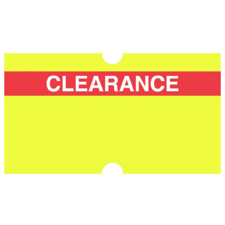 Hubert 31840 - Label, "Clearance", For 1-line Pricing Gun