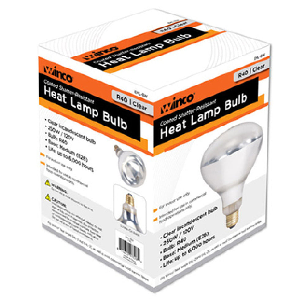 Winco EHL-BW Heat Lamp Bulb For EHL-2250 Watt Clear