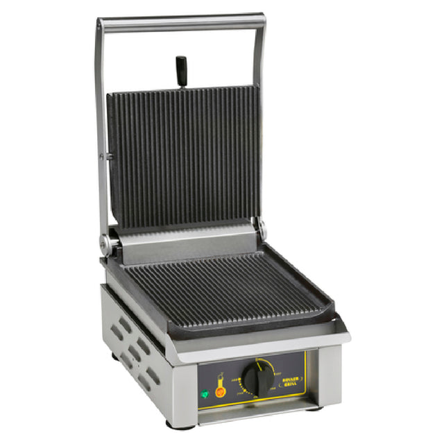 Equipex SAVOY_GTB Roller Grill Panini Grill Grooved Top & Grooved Bottom Cast Iron Griddle Plates