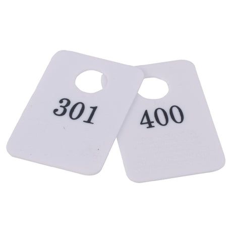 Stanton Trading 5PCR-301-400 - Coat Room Checks, Plastic, With Hanger Hold And "Not Responsible" Disclaimer (set Is Numbered 301-400 & Includes 1 Of Each Number)