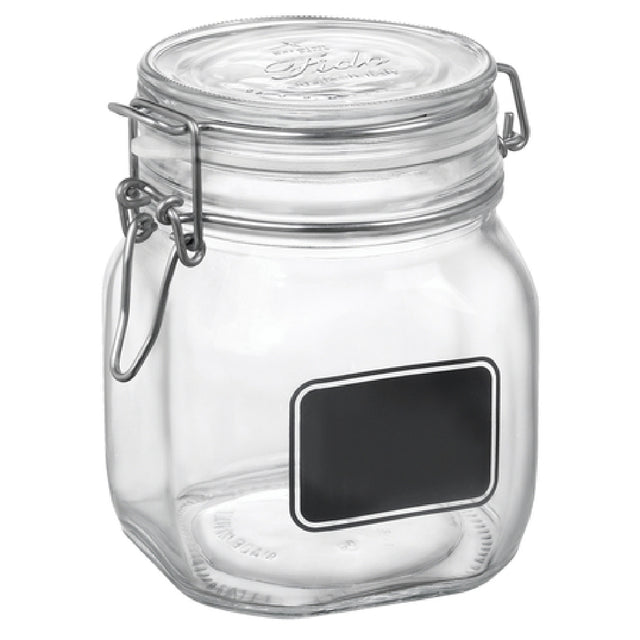 Steelite 4949Q462 Chalkboard Jar 29 Oz. (H 5-3/8" M 5-1/8" T 3-5/8" B 3-3/4") With Chalkboard Label