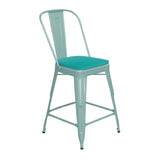 Flash Furniture ET-3534-24-MINT-PL1M-GG Carly Bar Stool 500 Lb. Weight Capacity