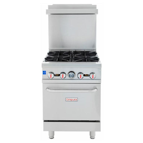 Empura Equipment EGR-24_NAT Gas Range Stainless Steel Commercial Gas Range With Oven 4 Burners