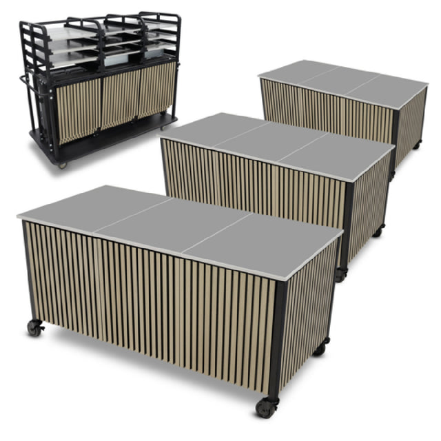 Forbes Industries 5070C - Trio Action Station Three Tables Set, With HPL Slat Panels