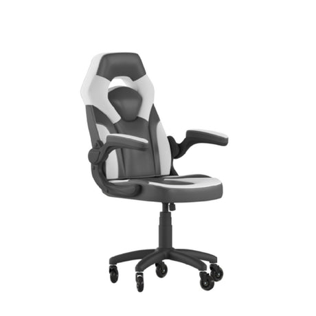 Flash Furniture CH-00095-WH-RLB-GG X10 Gaming Chair 250 Lb. Weight Capacity LeatherSoft Upholstery With Mesh Inserts