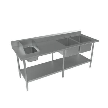 BK Resources BKPT-2-3084S-R Work Table With Prep Sink Sinks On Right 84"W X 30"D