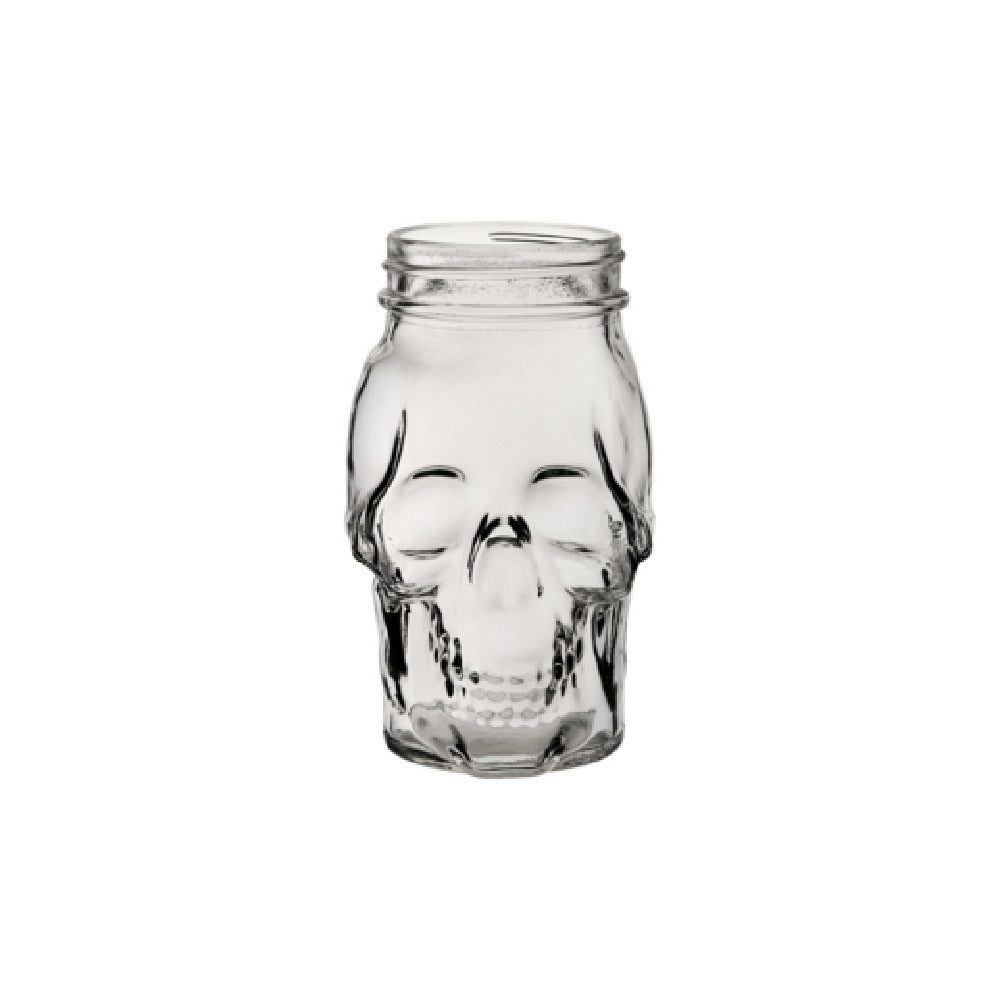 Steelite UR98007 Skull Jar 17.5 Oz (H 5-3/4" M 5-3/4" T 2-5/8" B 2-3/4") Soda Lime