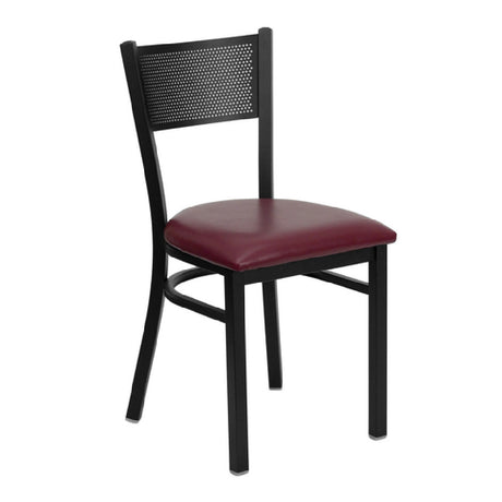 Flash Furniture XU-DG-60115-GRD-BURV-GG Hercules Series Restaurant Chair Metal Back With Grid Design