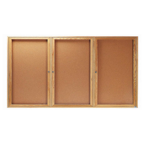 Aarco OBC3672-3R Red Oak Bulletin Board 72"W X 36"H Enclosed