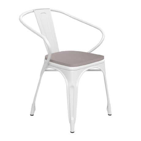 Flash Furniture CH-31270-WH-PL1G-GG Luna Armchair 500 Lb. Weight Capacity Curved Back With Vertical Slat