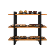 Koolmore KM-SDW-3ROP - Wooden Display Rack, 28"W, (3) Wide Eucalyptus-wood Shelves