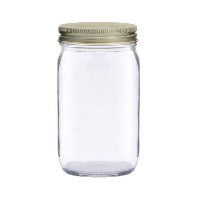 Libbey 109149 Jar With Metal Lid Set 8 Oz./22.9 Cl./229 Ml. Glass