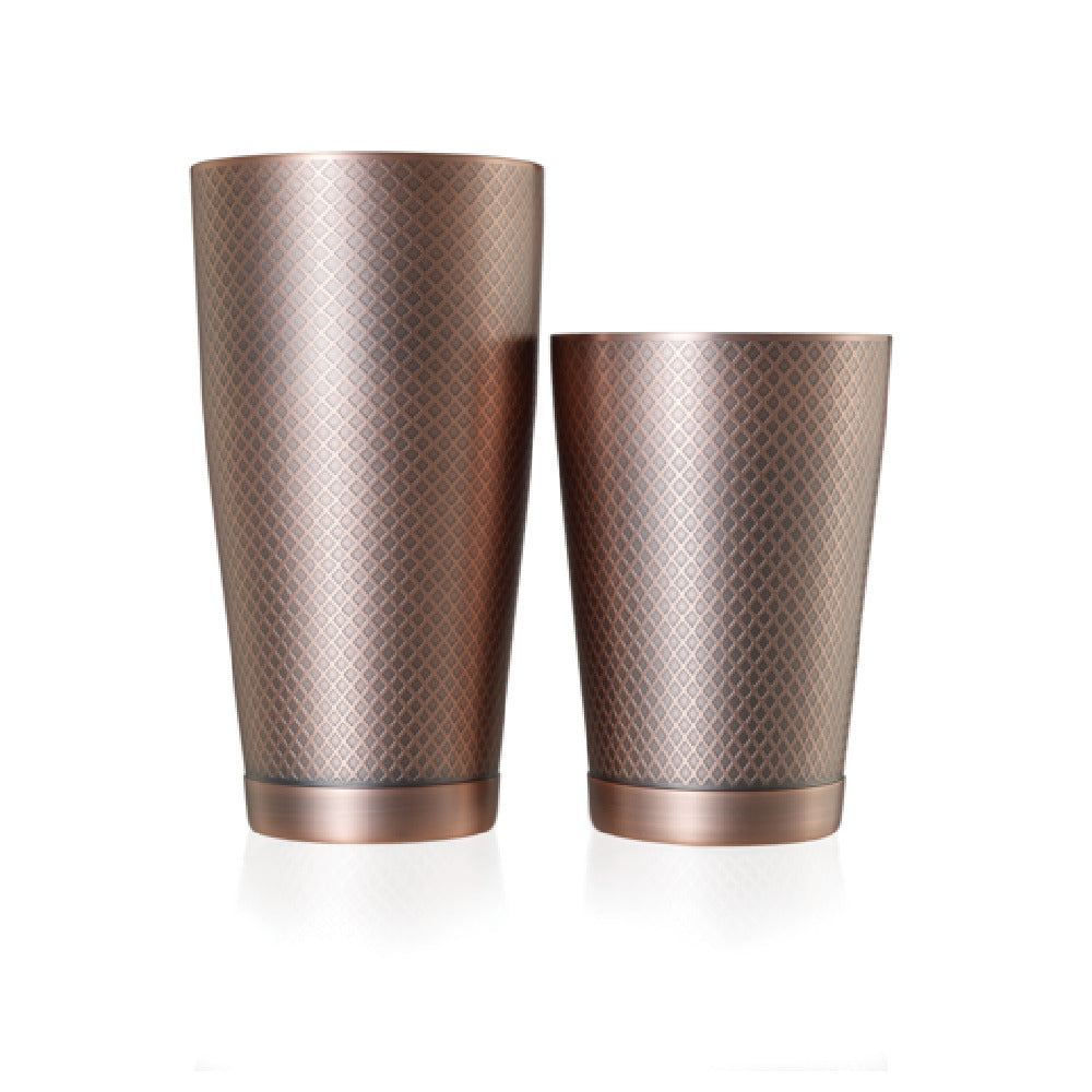 Mercer Culinary M37200ACP Barfly® Diamond Lattice Cocktail Shaker Set Includes: (1) Each 28 Oz. & 18 Oz. Shaker