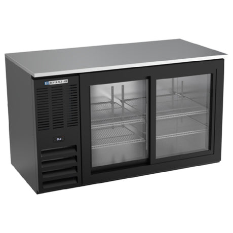 Beverage Air BB58HC-GS-B - Refrigerated Back Bar Storage Cabinet, Two-section, 58"W X 29-1/4"D X 34"H