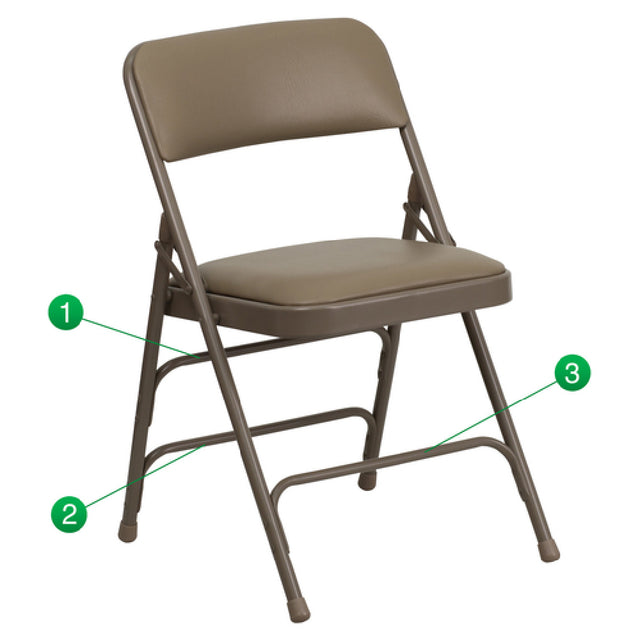 Flash Furniture HA-MC309AV-BGE-GG Hercules Series Folding Chair 300 Lb. Weight Capacity