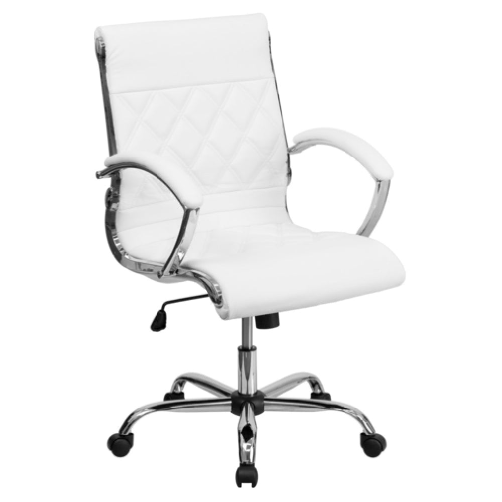 Flash Furniture GO-1297M-MID-WHITE-GG Designer Executive Swivel Office Chair 38-1/2" To 42" Adjustable Height