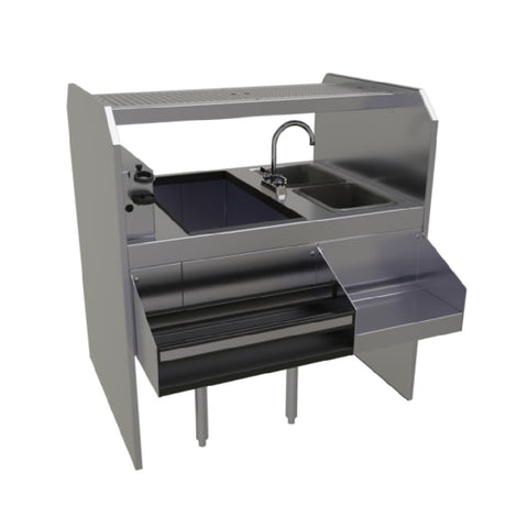 Glastender PSA-42R Assembly Style Pass-Thru Cocktail Station 42"W X 32"D Rightward Workflow