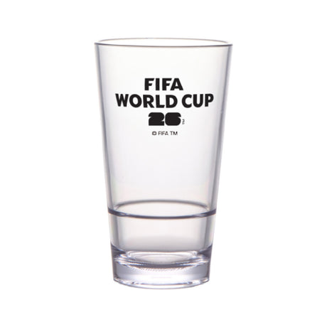 GET Enterprises S-17-FIFA26-LOGOBW FIFA Stackable Pint Glass 16 Oz (16.45 Oz Rim-full) 3.3" Dia. X 5.75" H.