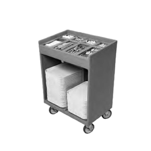 Cambro TC1418615 Tray & Silver Cart 32-3/8"L X 21-1/4"W X 45-1/2"H With Pans & Vinyl Cover