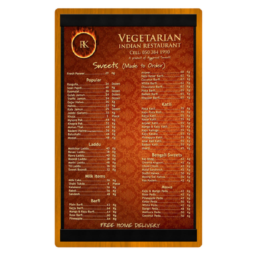 Menu Solutions WDSTR-D Menu Board Holds 8-1/2" X 14" Insert Double Panel