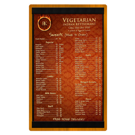 Menu Solutions WDSTR-D Menu Board Holds 8-1/2" X 14" Insert Double Panel