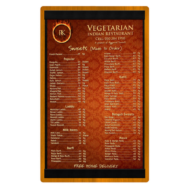Menu Solutions WDSTR-D Menu Board Holds 8-1/2" X 14" Insert Double Panel