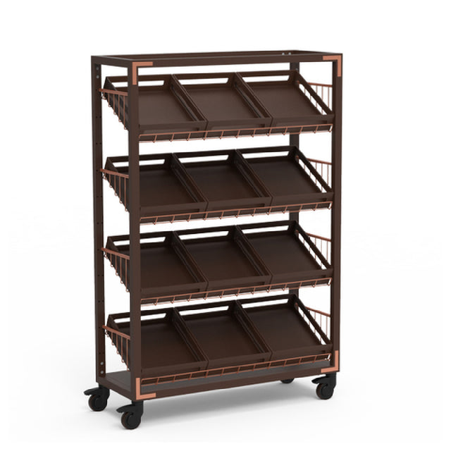 Steelite MGCCAN12DCXW Canvas Angled Shelf Unit Dark Brushed Copper On Casters