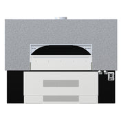 Wood Stone FD-11290RFGLLIRW Fire Deck Stone Hearth Oven Two Radiant Flames On Left Side With Infrared Under Floor Burner And Optional Burn Wood On Right