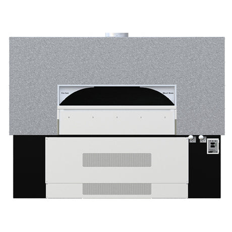 Wood Stone FD11290RFGRRIRCL Fire Deck Stone Hearth Oven Two Radiant Flames On Right Side With Infrared Under Floor Burner And Coal Burning System On Left