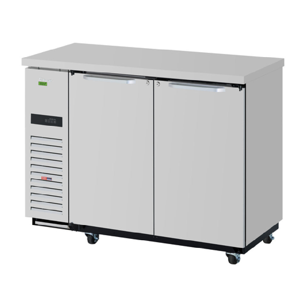 Turbo Air TBB-24-48SSD-N6 Super Deluxe Narrow Back Bar Cooler Two-section (2) Solid Doors