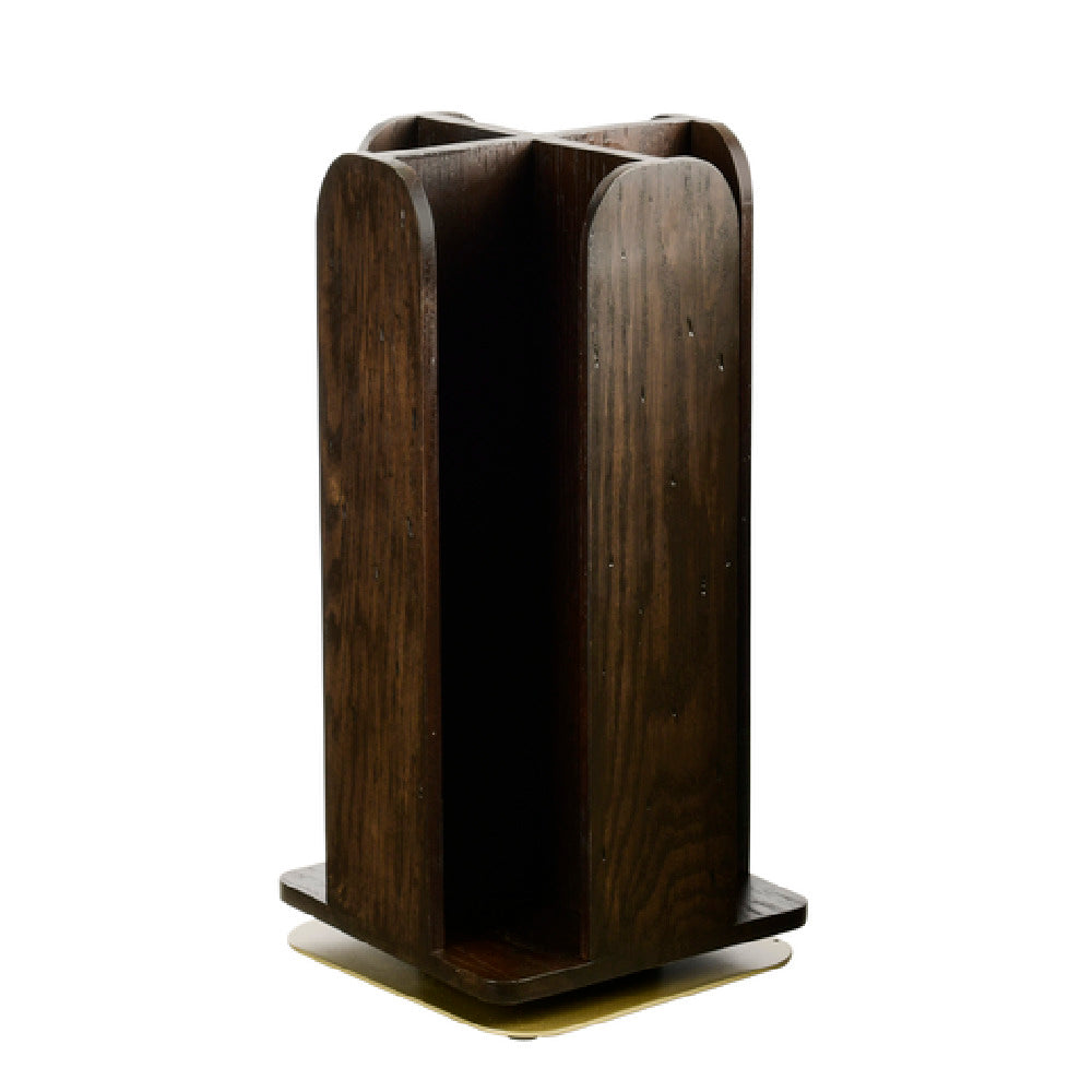 Cal Mil 378-112 Heritage Revolving Cup And Lid Organizer 8" X 8" X 18-1/4"H Dark Stained Oak Wood