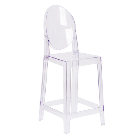 Flash Furniture OW-GHOSTBACK-24-GG Ghost Counter Stool 330 Lb. Weight Capacity