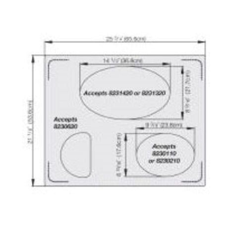 Vollrath 8250514 Miramar™ Double Well Template For (1) Large Oval (1) Small Oval & 1 Half Oval