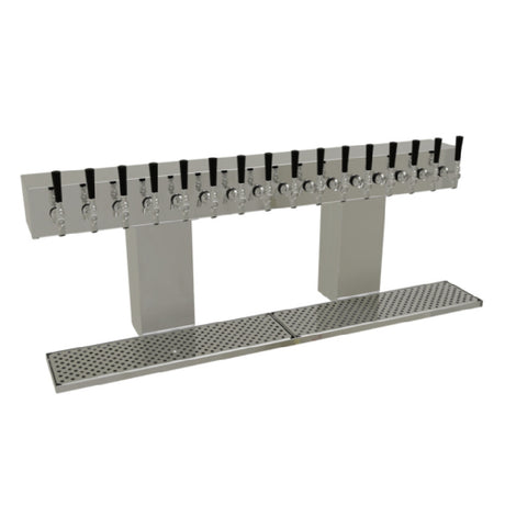 Glastender BRT-16-MFR Bridge Draft Dispensing Tower Countertop (16) Stainless Steel Faucets (handles Not Included)