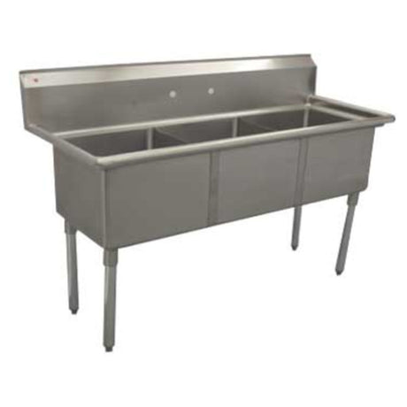 Serv-Ware E3CWP1818-V - Serv-Ware - Sinks - 14" Deep Economy Sink 3 Bowl - 59" W X 23.5" D X 45.5" H