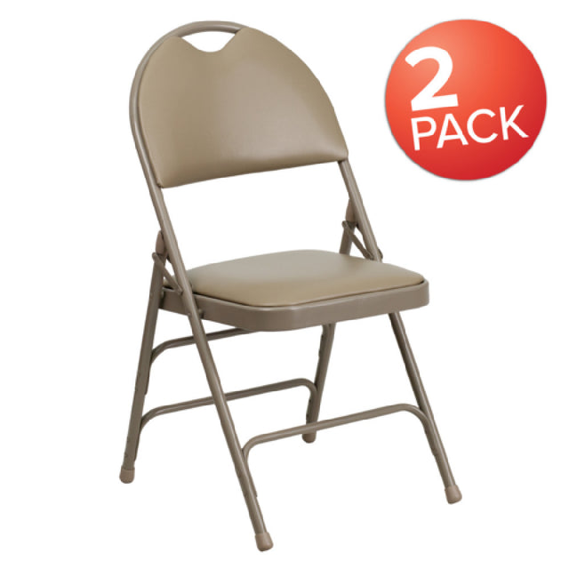 Flash Furniture 2-HA-MC705AV-3-BGE-GG Hercules Series Extra Large Ultra-Premium Folding Chair