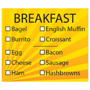 Hubert 40127 - Food Information Label, "Breakfast", 2-1/2" X 2-1/8"
