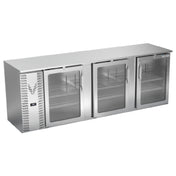 Victory VBBN94HC-G-S - Back Bar Refrigerator, Three-section, 94"W X 25-11/16”D X 34"H