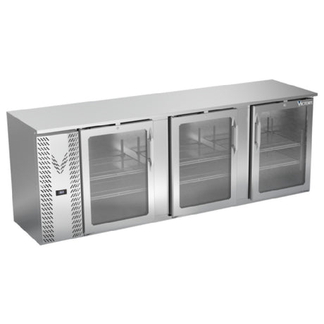 Victory VBBN94HC-G-S - Back Bar Refrigerator, Three-section, 94"W X 25-11/16”D X 34"H