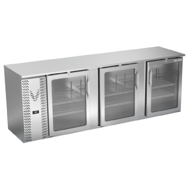 Victory VBBN94HC-G-S - Back Bar Refrigerator, Three-section, 94"W X 25-11/16”D X 34"H