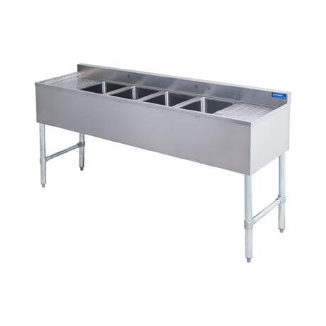 Sapphire Manufacturing SMBS-4D Underbar Sink Four Compartment 10"x14"x10" Compartments